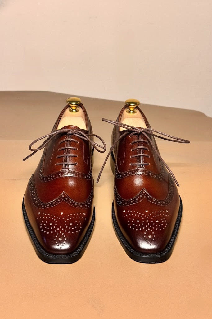 Mahogany wingtip oxford