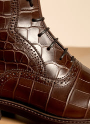 Men's Dark Brown Norwegian Stitch Boots