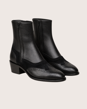 Black Cuban Heel Zip Boots for Men