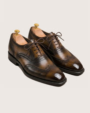 Brown patina wingtip oxford