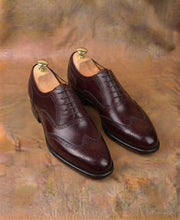 Burgundy Wingtip Oxford Shoes for Men | Handmade Brogues A-32