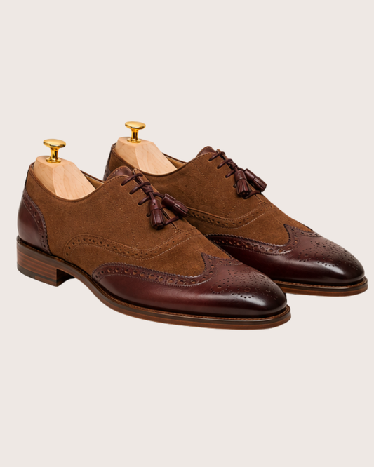Brow suede leather oxford