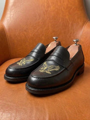 Black Gold Wing Loafer