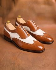 Tan & White Spectator Shoes for Men