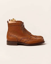 Tan Hatch Grain Derby Boots | Hand Welted & Resoleable