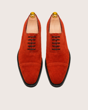 Orange suede oxford