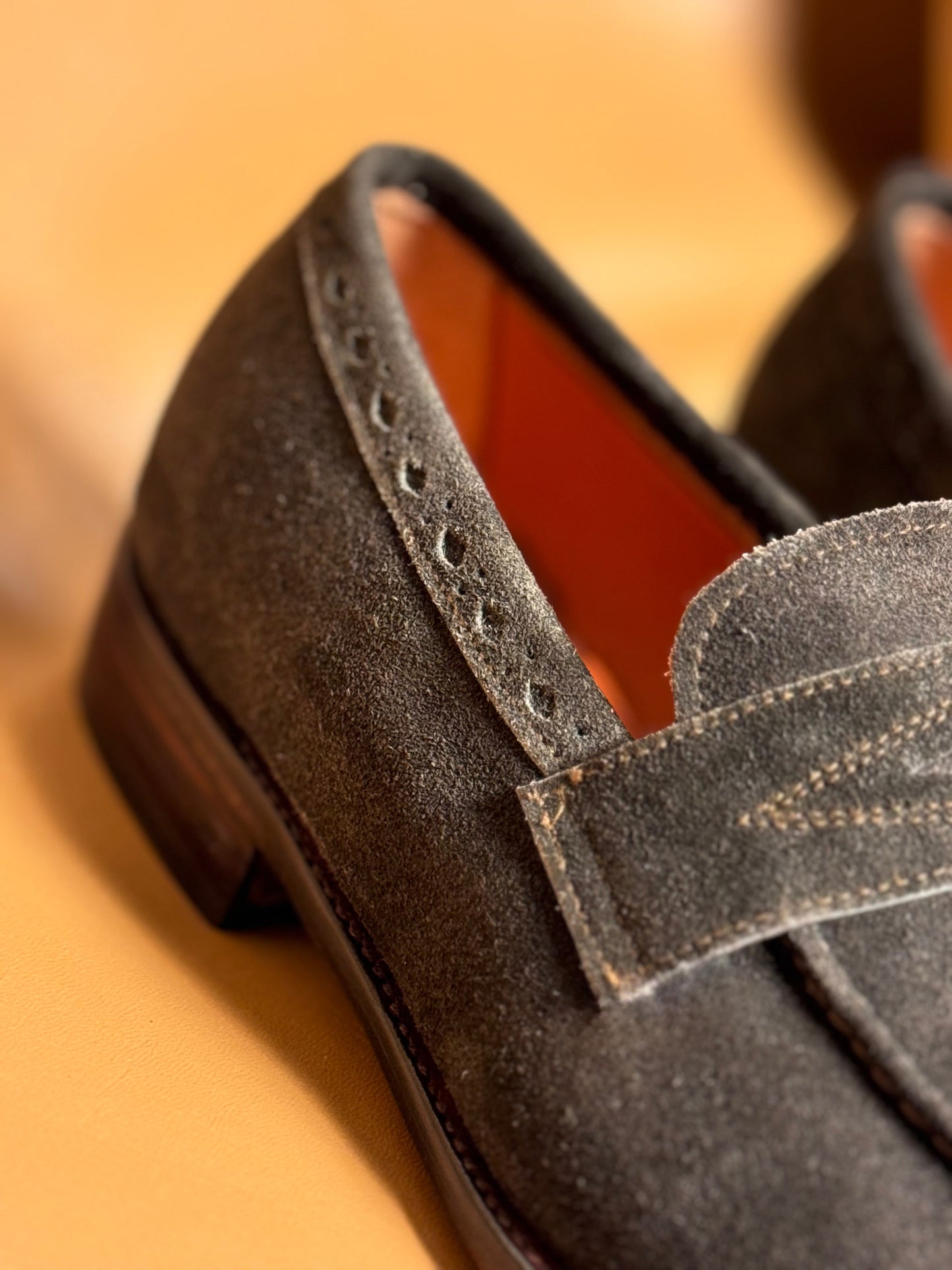 Brown suede loafers