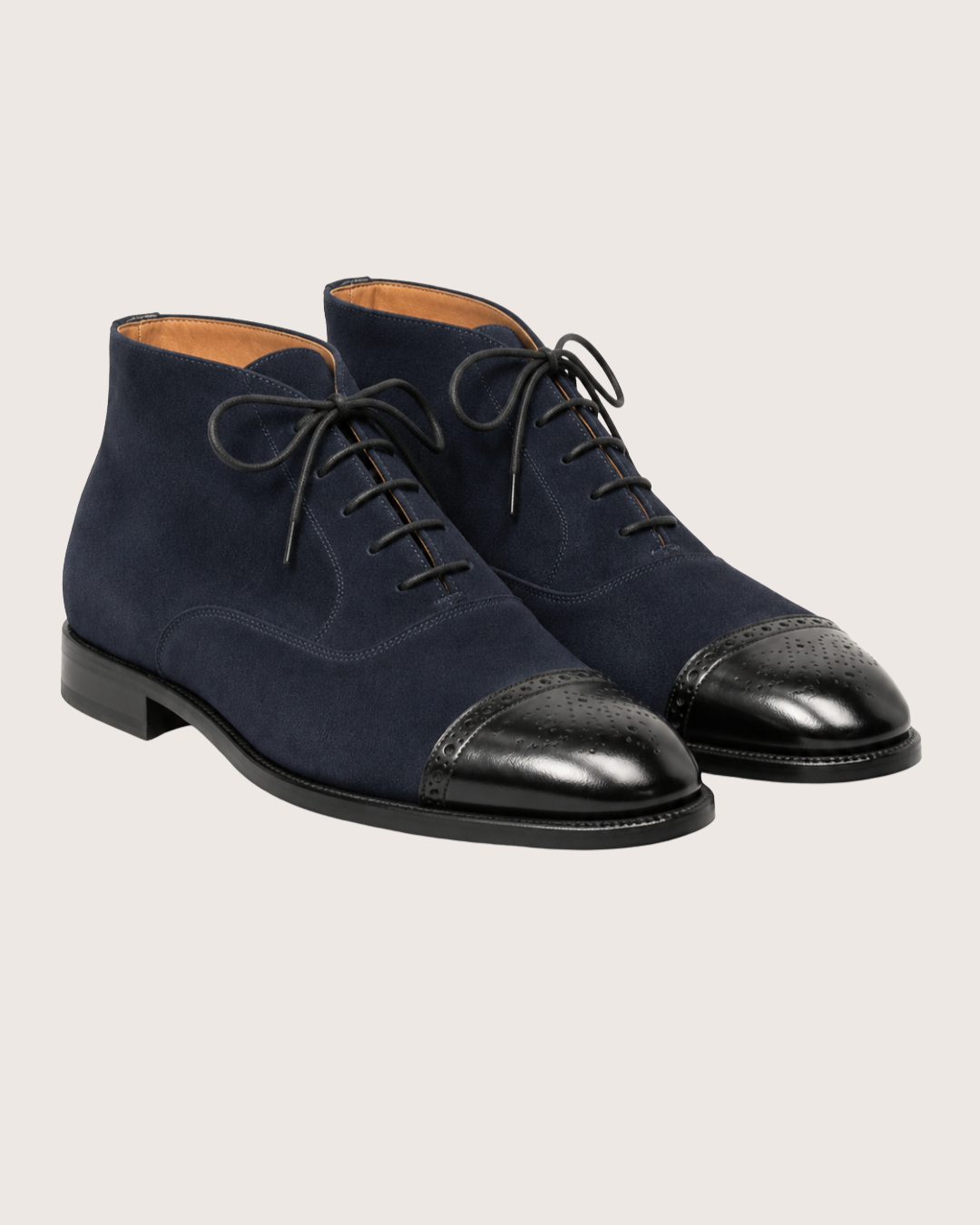 Navy blue suede chukka  boots