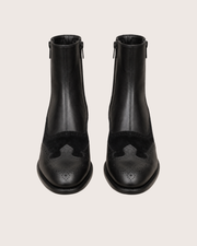 Black Cuban Heel Zip Boots for Men