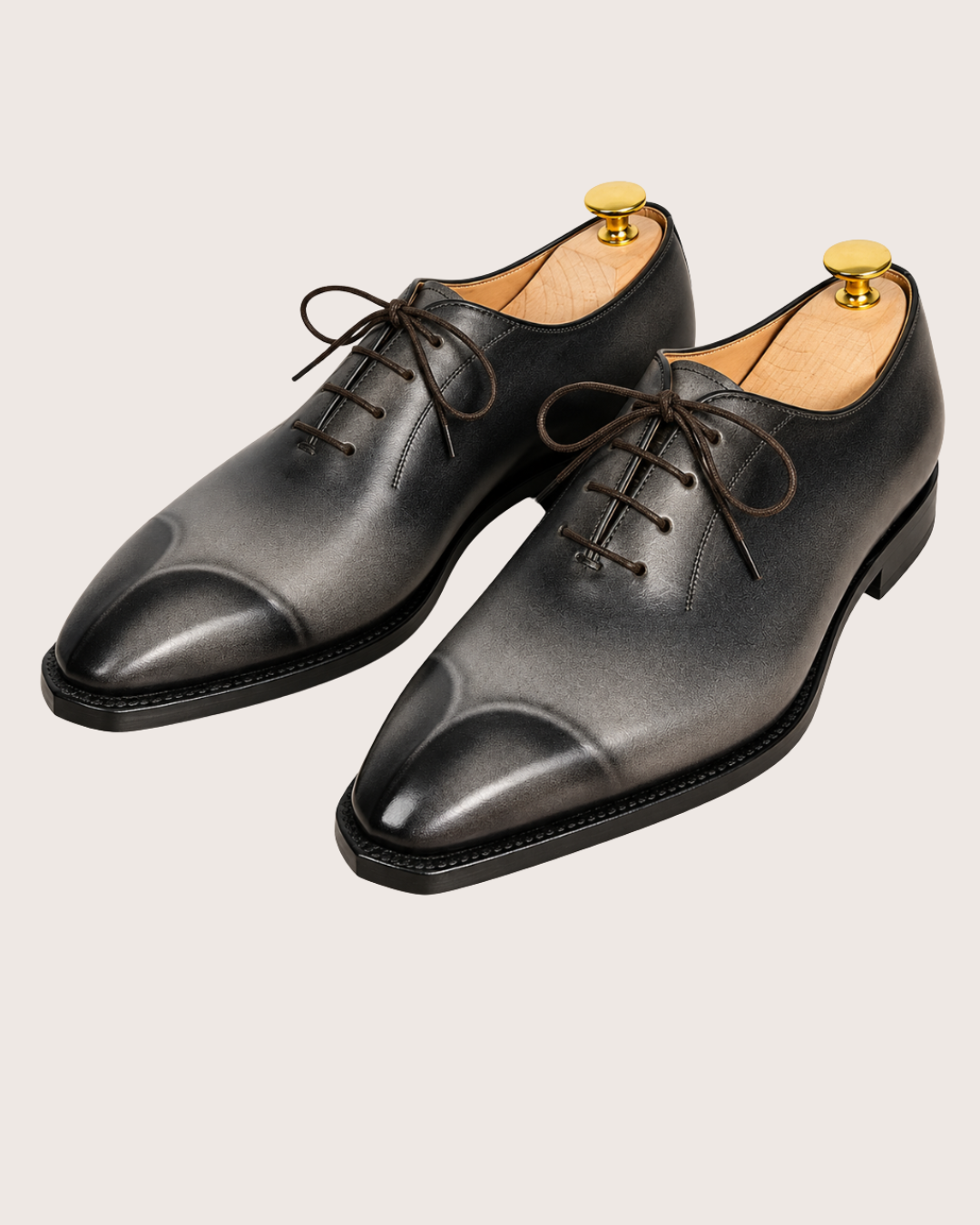 Smoked gray sculpted toe oxford