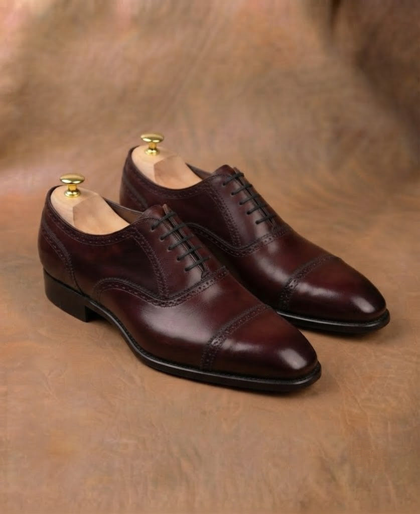 Burgundy chiselled oxford
