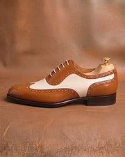 Tan & White Spectator Shoes for Men