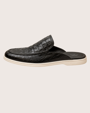 Black Crocodile Mule