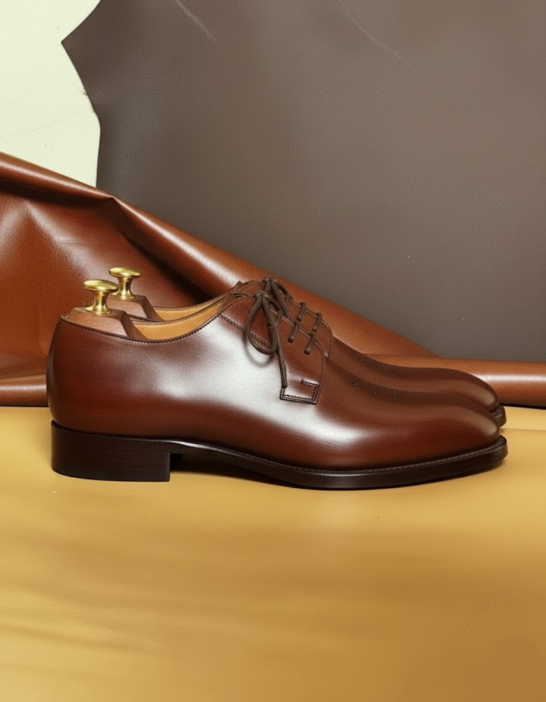 Brown medallion derby