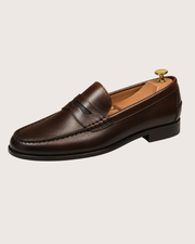 Dark brown penny loafers