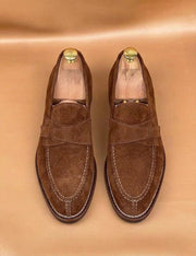 The Butterfly — Men's Brown Suede Penny Loafers