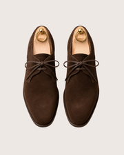 Dark brown suede derby