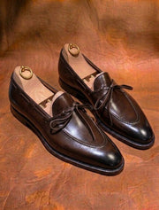 Dark brown bow loafers