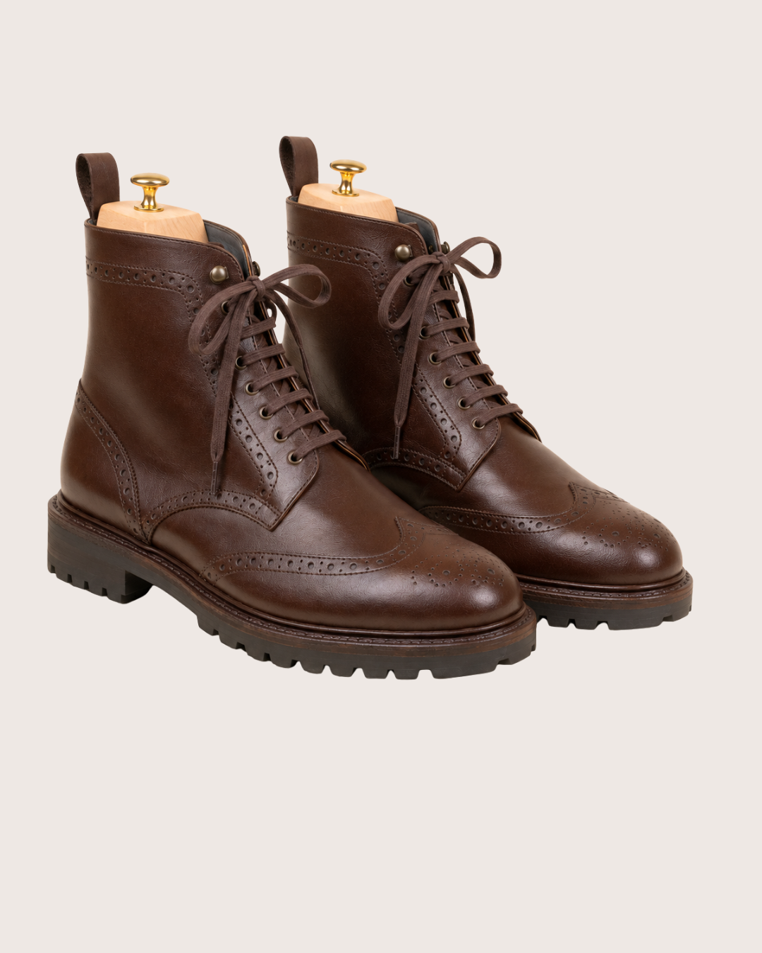 Brown wingtip boots