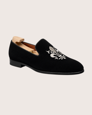 Suede Leather Embroidery Loafers