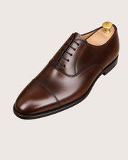 Brown cap-toe oxford
