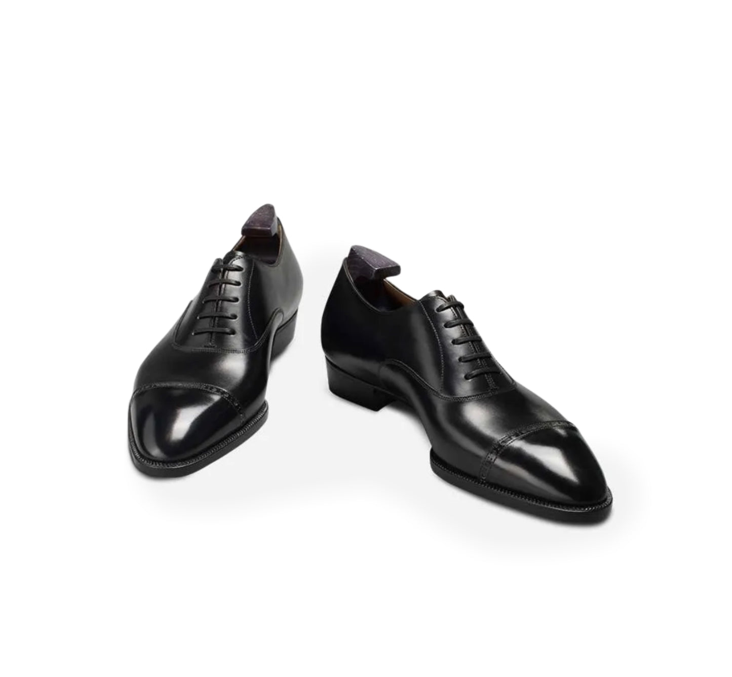 Black leather Oxford captoe