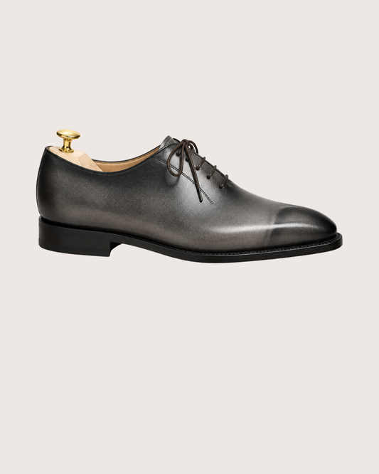 Smoked gray sculpted toe oxford