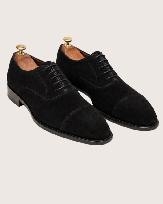 Black suede oxford