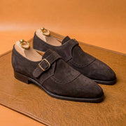 brown suede single monkstrap