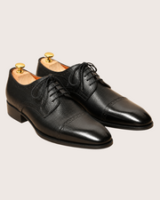 Black grain leather derby