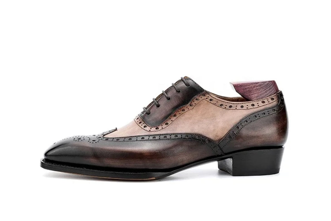 Mens semi-brogue oxford shoes