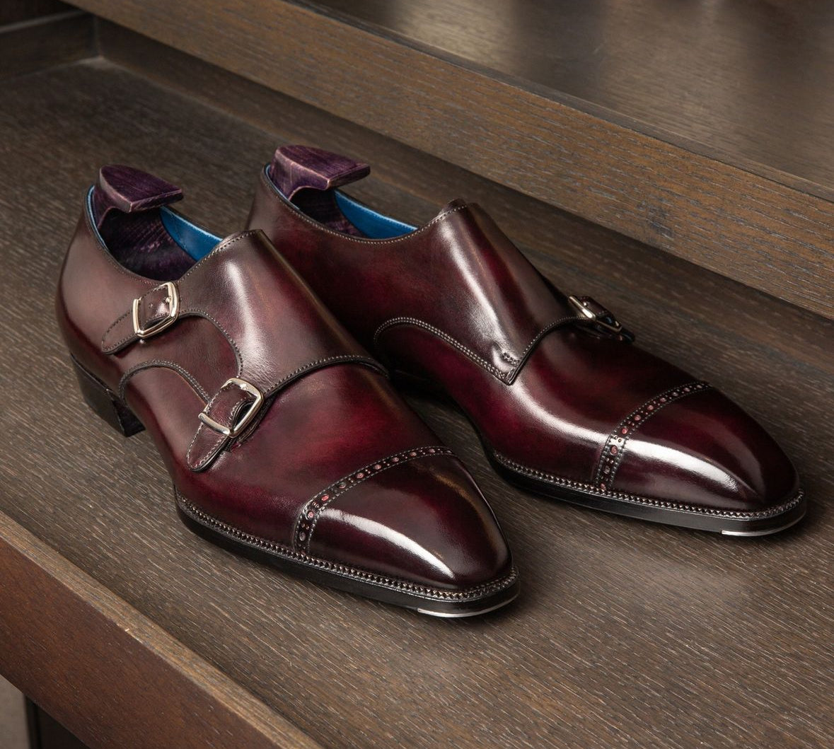 Burgundy monkstrap