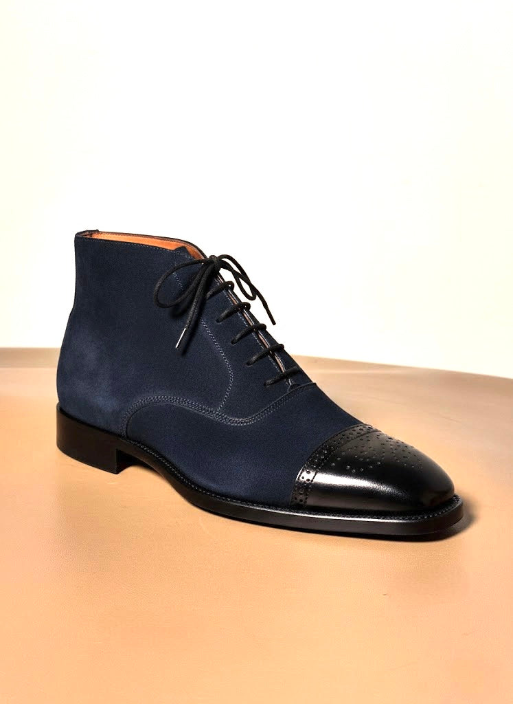 Navy blue oxford boots