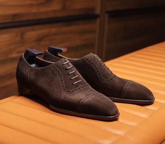 Brown suede leather oxford