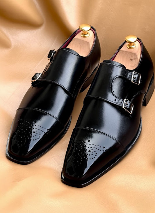 Black Double monkstrap