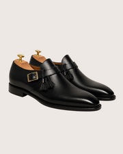 Black tassels single Monkstrap