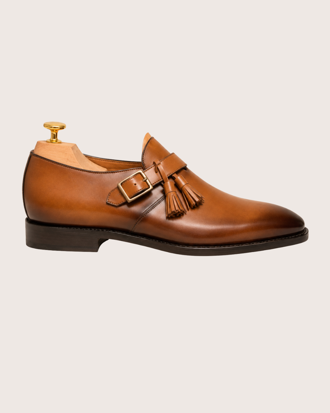 Tan & brown tassel monkstrap