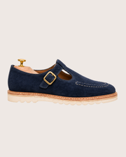 Navy blue strap loafers