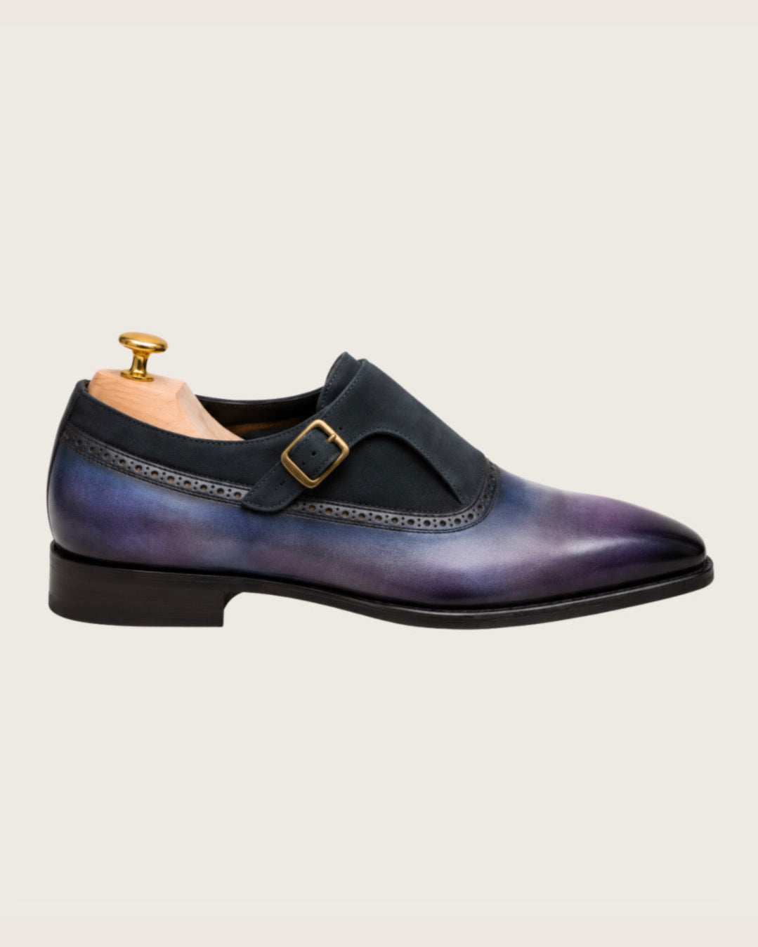 Blue & purple patina monkstrap