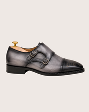 Gray patine monkstrap