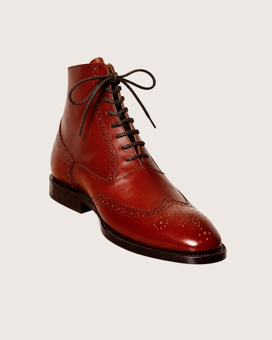 Brown wingtip boots