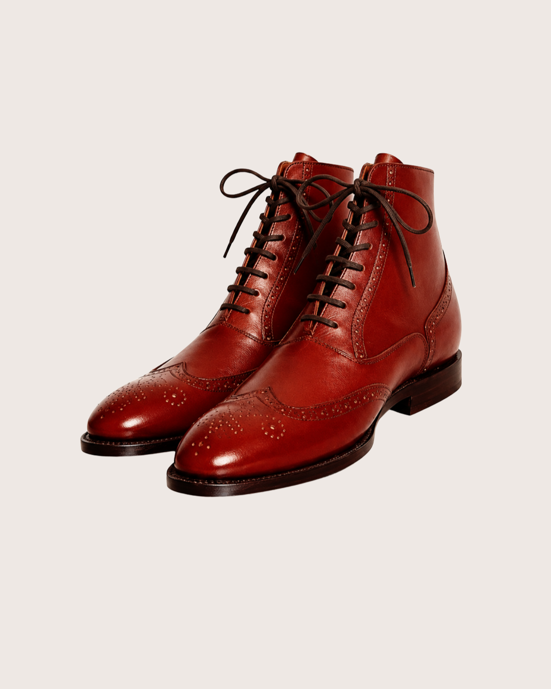 Brown wingtip boots