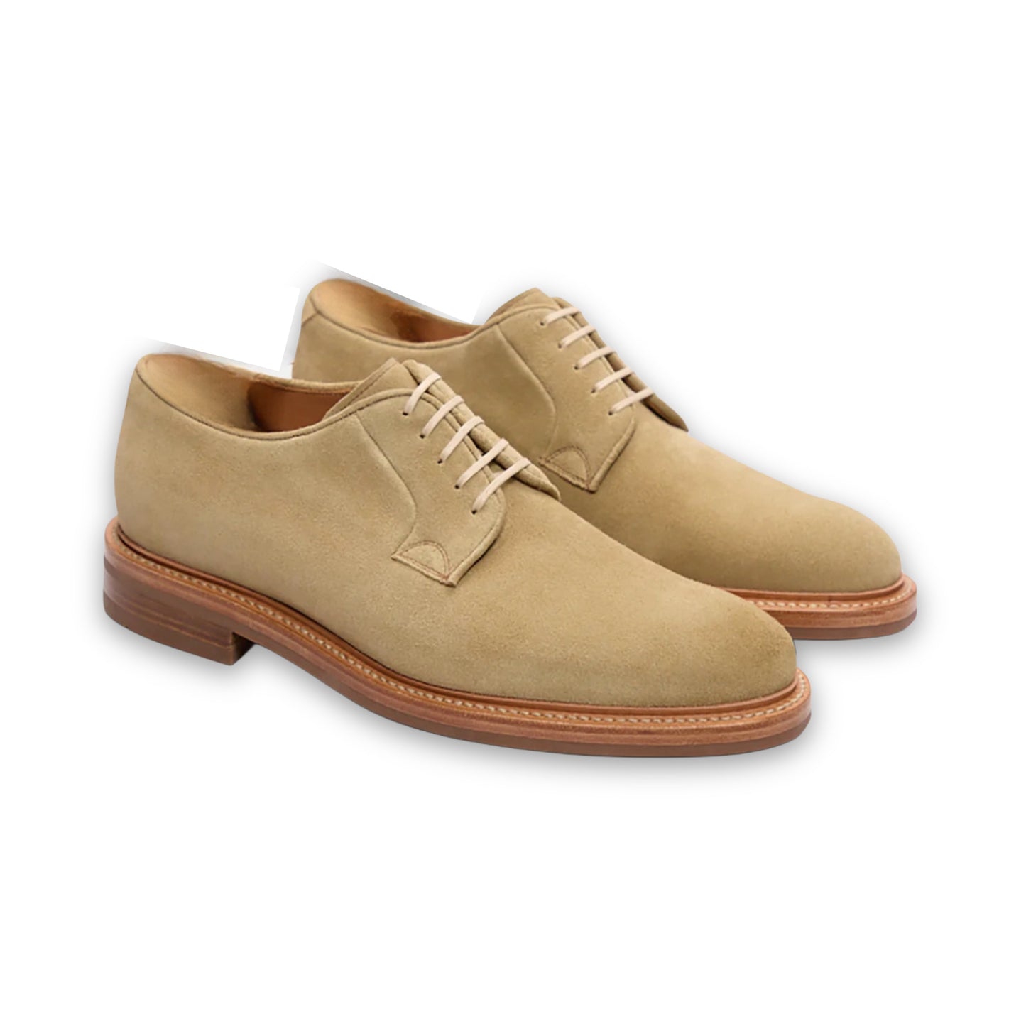 Beige suede Leather derby