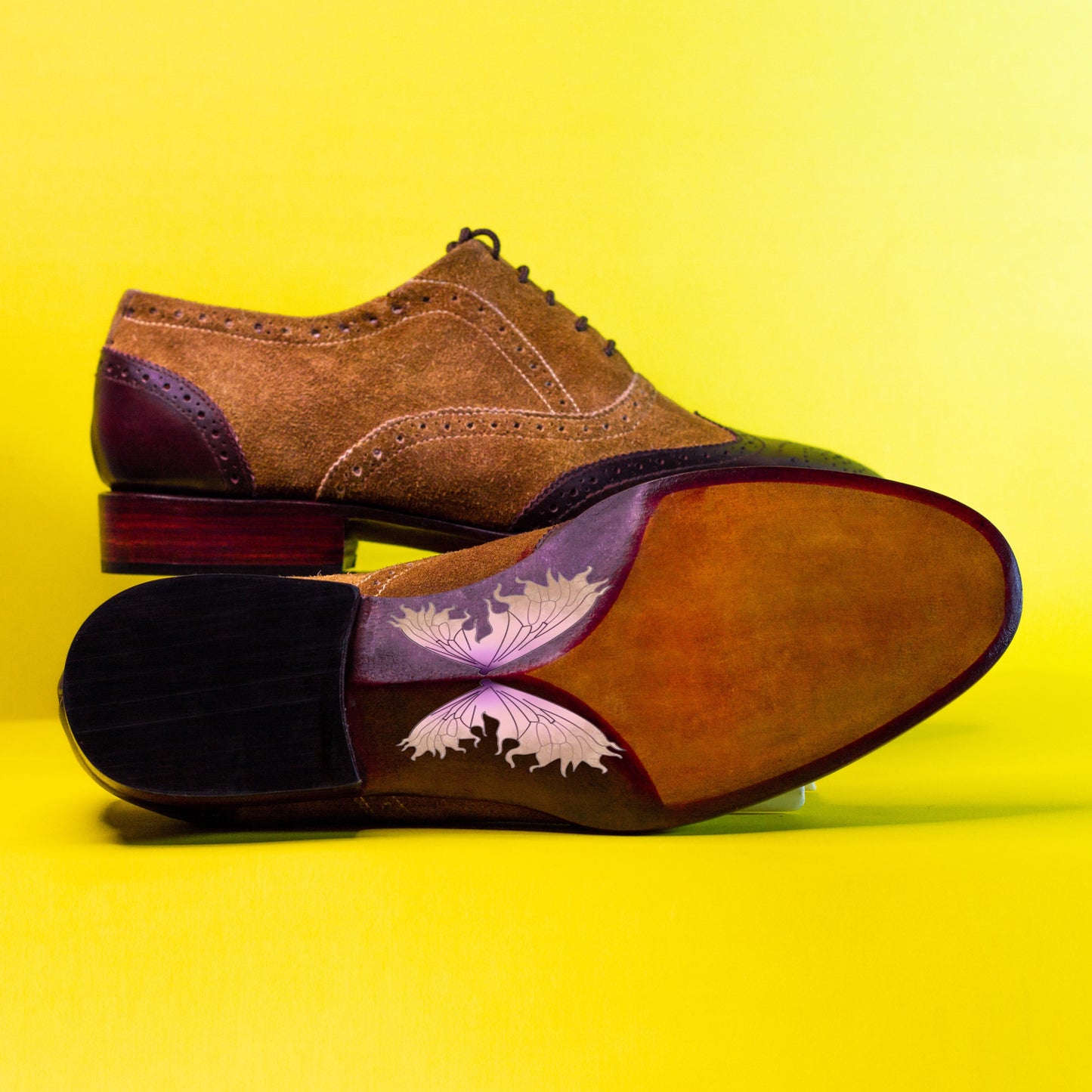 Brow suede leather brogues