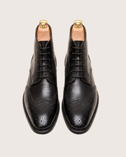 Black Derby Boots for Men, Handmade & Welted