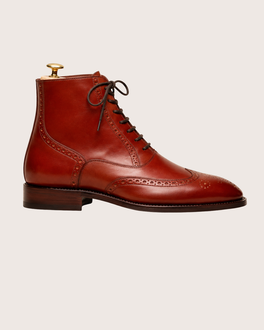 Brown wingtip boots