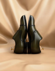 Olive green patina monkstrap