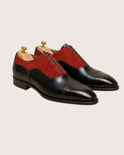 Red suede balmoral oxford
