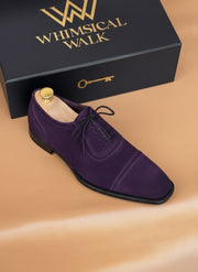 Purple suede oxford