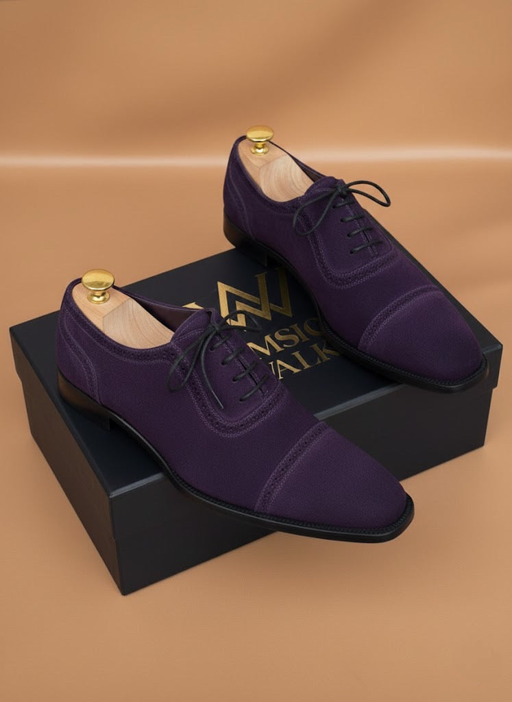 Purple suede oxford